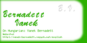 bernadett vanek business card